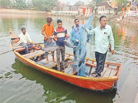 Devotees Enraged By The Theft Of Fish Took Out The Net And Burnt It