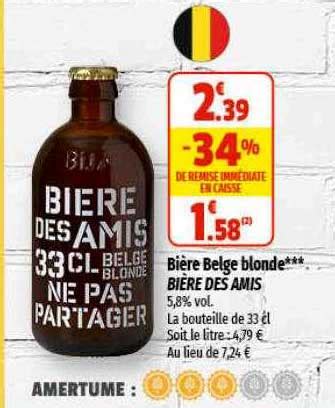 Promo Bière Belge Blonde Bière Des Amis chez Coccimarket iCatalogue fr