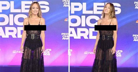 Producers Blur Olivia Wilde S Nipple Baring Sheer Lace Gown During