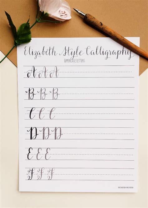 Basic Calligraphy Practice Sheets