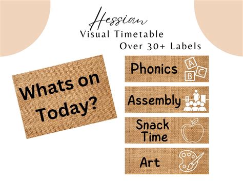 Hessian Visual Timetable Etsy