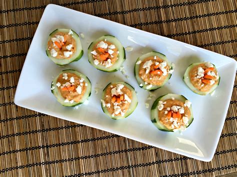 Roasted Red Pepper Hummus Cucumber Bites Chocolate Slopes®