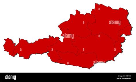 Political Map Of Austria With The Several States Stock Photo Alamy