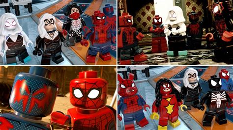 All Spider Man Across The Spider Verse Characters In Lego Marvel Super