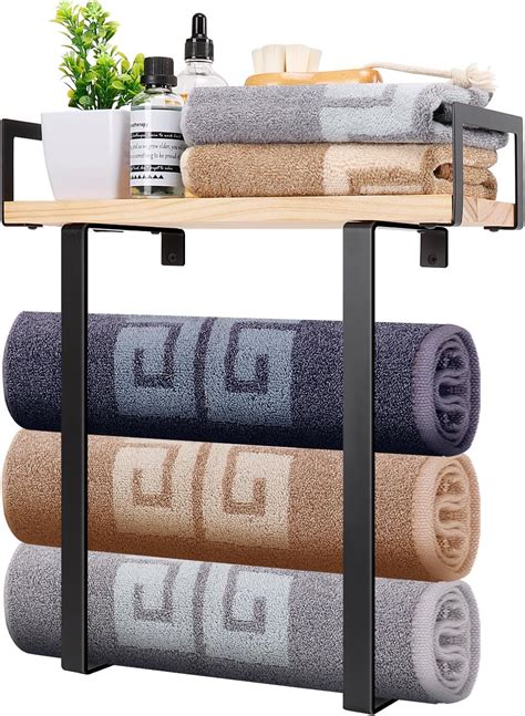 Amazon Homedepal Towel Racks For Bathroom With Tier Wood Shelf