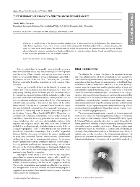 Pdf The Pre History Of Cryoscopy What Was Done Before Raoult