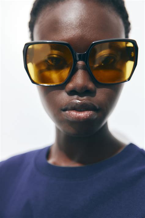 Eckige Sonnenbrille Schwarz Ladies Handm De