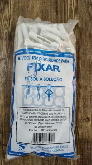 Bucha De Nylon Oca Numero 10 Tijolo Furado C 100 Branca Argevvision