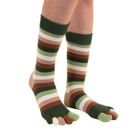 Toetoe® Socks Mid Calf Stripy Toe Socks Denim Unisize