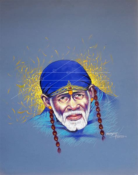 Buy Online Handcrafted Saibaba Pencil Sketch On Board By Hemant Wani