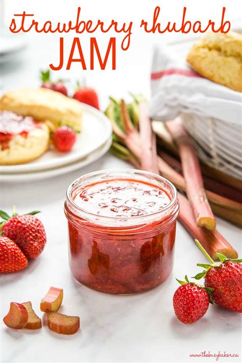 Strawberry Rhubarb Freezer Jam The Busy Baker