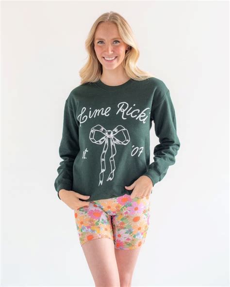 Beachwear Lime Ricki Lime Ricki Bow Crew Neck Sweatshirt Splitswimsuits