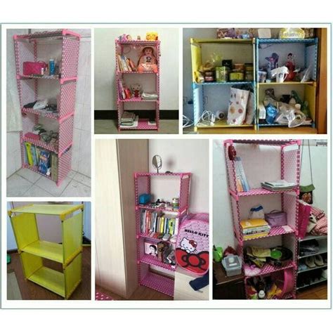 Jual Promo Rak Buku Susun Lemari Serbaguna Book Shelf Bookcase