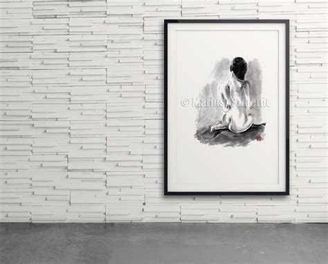 Naked Woman Painting Print Nude Woman Poster Nude Woman Etsy My XXX Hot Girl