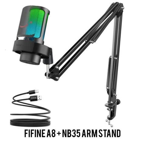 Jual Fifine Ampligame A8 Rgb Usb Condenser Microphone Gaming Arm