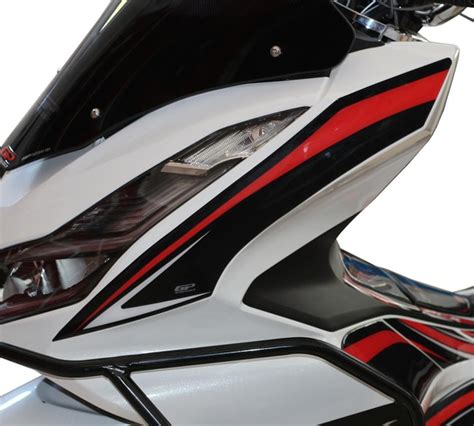 GPK Fairing Side 3D Stickers For Honda PCX 125 2021 2023 Black Red