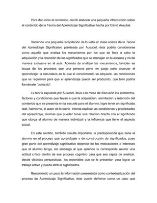 Ensayo Sobre Aprendizaje Significativo PDF