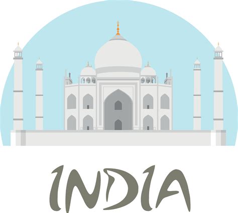 Viaje India Insignia Taj Mahal Vector Ilustraci N Con Blanco Y Azul