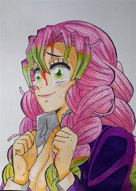 Mitsuri Kanroji Drawing With Colored Pencils And Markers Hope U Like