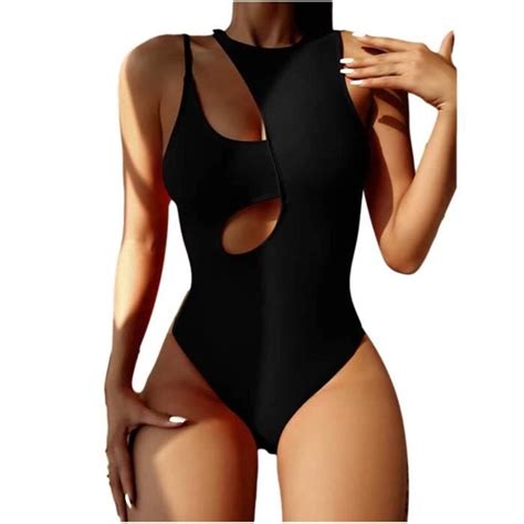 Maillots De Bain Pi Ce Femmes Sexy Bikini Solide Maillot De Bain Une