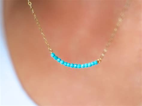 Delicate December Birthday Turquoise Necklace