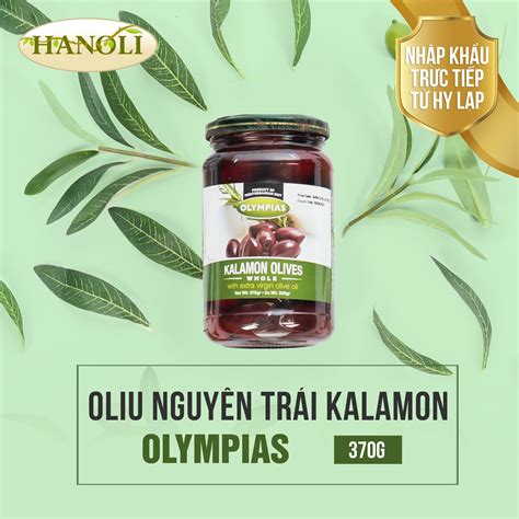 Quả oliu Kalamon nguyên trái Olympias 370g Hanoli shop