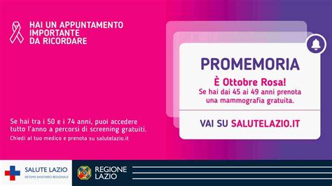 Ottobre Rosa Nella Regione Lazio Screening Gratuiti Per Il Tumore Al