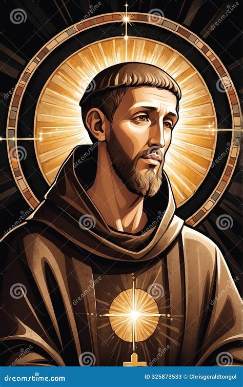Saint Francis Of Assisi Stylized Portrait Drawing Of C Ai Generated