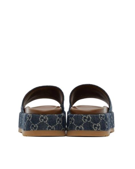 Gucci Angelina 55mm Platform Sandals In Blue Lyst