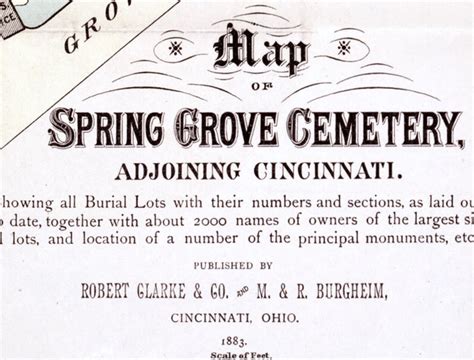 1883 Map of Spring Grove Cemetery Cincinnati Hamilton County | Etsy