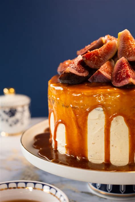 Devils Food Cake With Hazelnut Buttercream Caramel And Figs