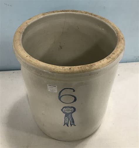 Buckeye Pottery Blue Ribbon Brand Stoneware Gallon Crock Off