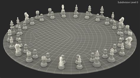 Circular 3 Person Chess Set 3D Model $49 - .3ds .blend .c4d .fbx .max ...