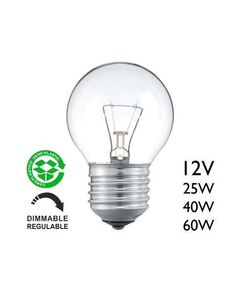 Clear Round Bulb 12v E27 Filament