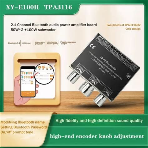 CARTE AMPLIFICATEUR BLUETOOTH 2 1 Canaux TPA3116 50Wx2 100W Module