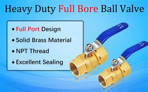 Amazon Full Port Brass Ball Valve Kit Pcs Heavy Duty Npt