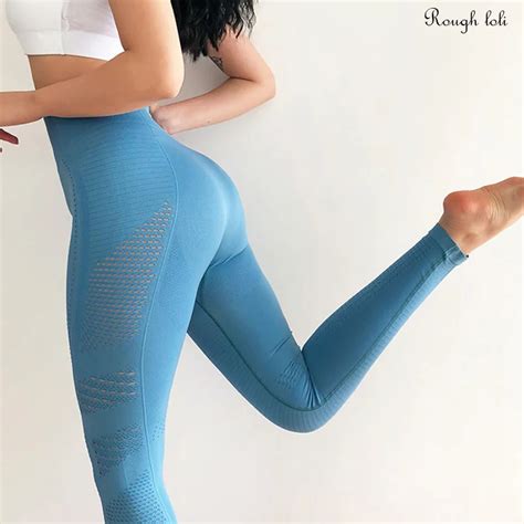 Eyelet Knit Seamless Leggings Sport Women Fitness Yoga Legging Workout