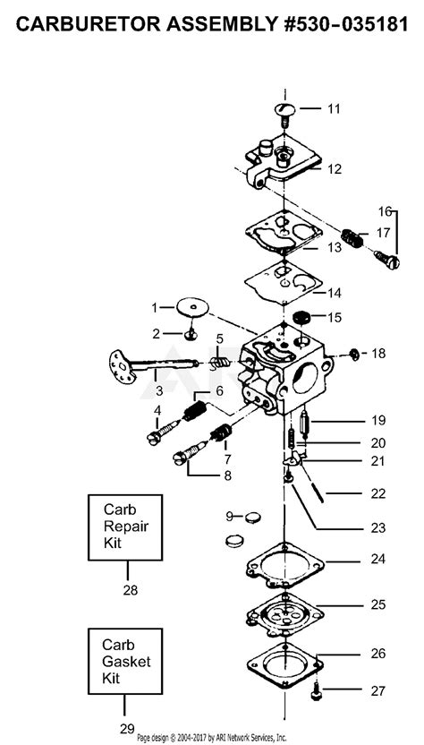 Poulan Pp Gas Saw Gas Saw Parts Diagram For Carburetor Assembly