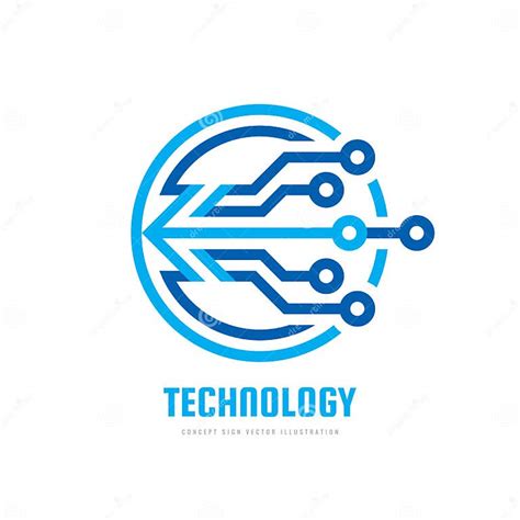 Technology Vector Logo Template For Corporate Identity Abstract Chip