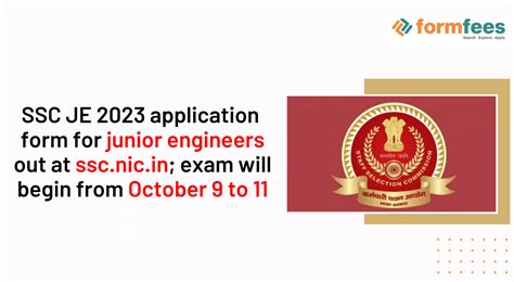 SSC JE 2023 Application Form For Junior Engineers Out At Ssc Nic In