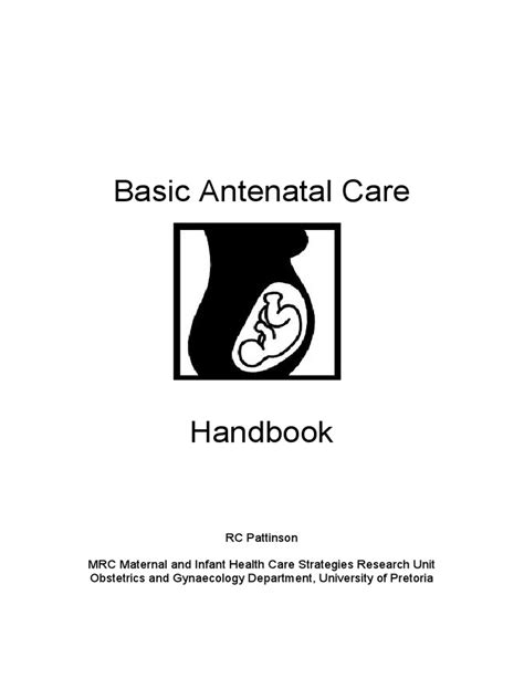 Basic Antenatal Care Handbook Isbn Pdf Preterm Birth Pregnancy