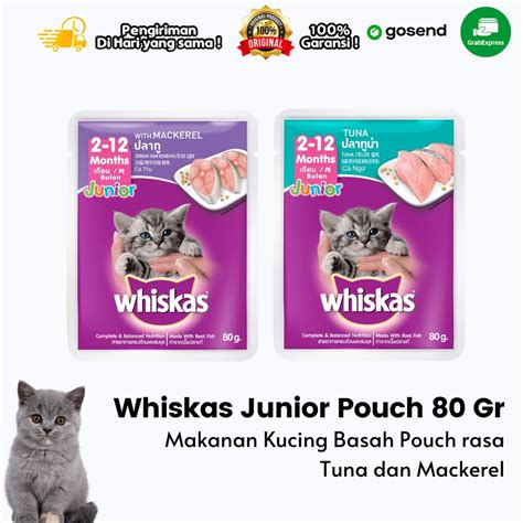 Jual Whiskas Junior Makanan Kucing Basah Tuna Mackerel Gr Shopee