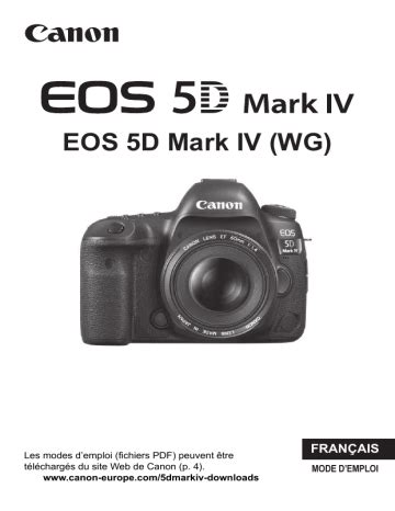 Canon Eos D Mark Iv Mode D Emploi Manualzz