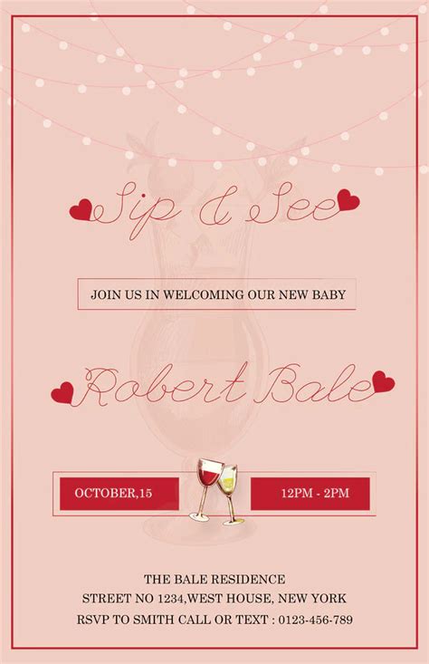 Whimsical Baby Sip And See Invitation Template Wordlayouts