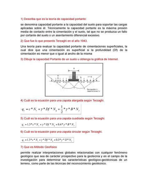 Mecanica De Suelos Aplicada Describa Que Es La Teor A De Capacidad