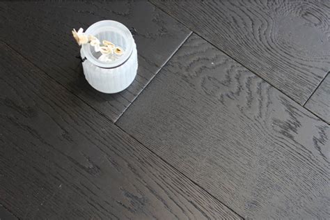 Rustic Engineered Flooring Oak Jet Black Brushed UV Lacquered 10 3mm By