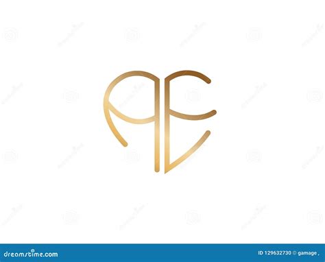 AB Initial Heart Shape Gold Colored Logo Stock Vector - Illustration of isolated, invitation ...