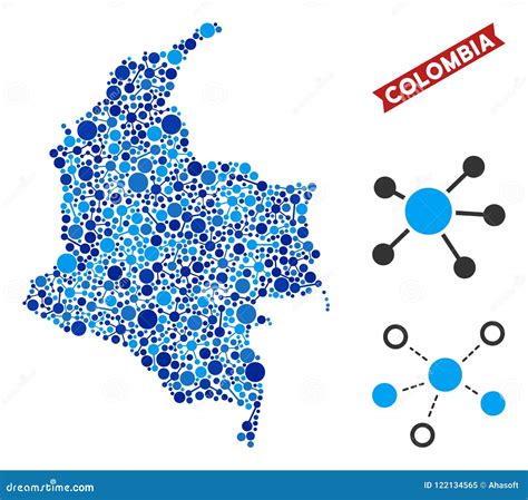 El Mapa De Colombia Liga El Mosaico Ilustración del Vector