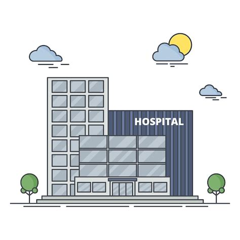 Premium Vector Outlined Cartoon Hospital Building Vector Hand Drawn