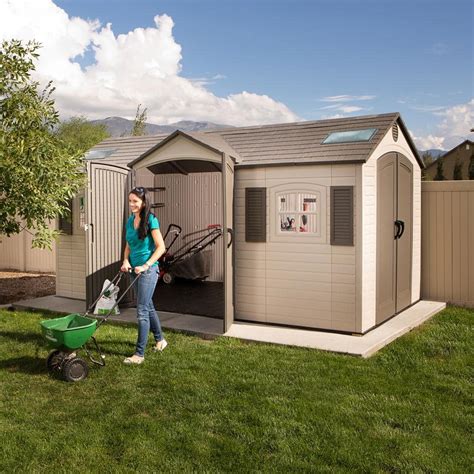 Lifetime 15 Ft X 8 Ft Resin Double Door Storage Shed 60079 The Home